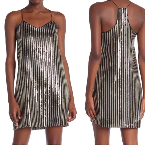 CeCe Dresses & Skirts - NWT CeCe Sequin Stripe Slip Dress